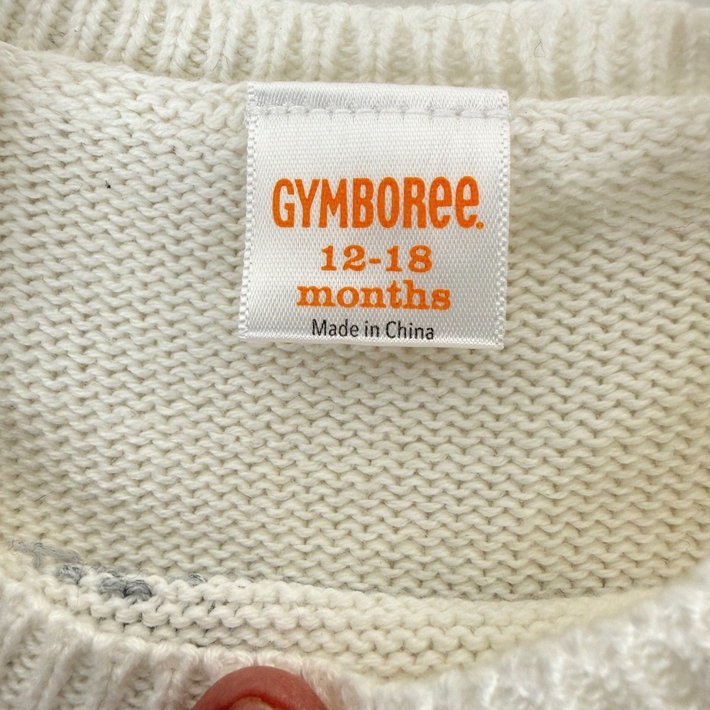 Gymboree Toddler Girl Knit Sweater Dress White Fox Fair Isle Size 12-18 Months - Picture 5 of 7